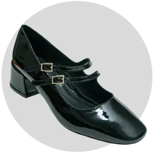 Janet Zapato Correas Charol Negro